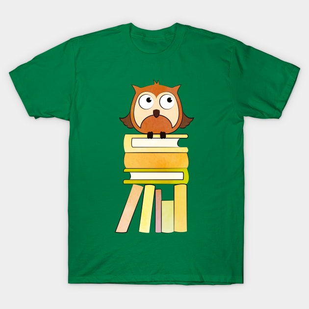 OWL READS T-Shirt by Catarinabookdesigns